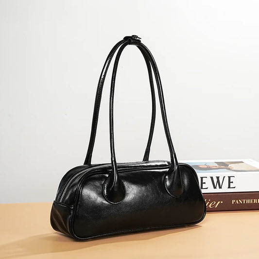 underarm cowhide Genuine leather handbags women vintage shoulder bag female korean luxury bag high quality 2025