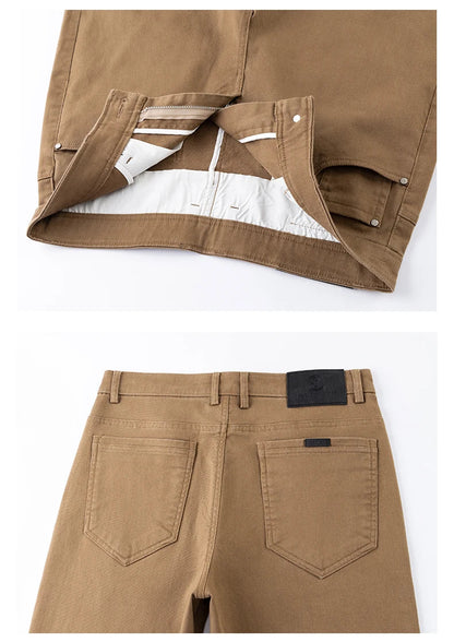 High Quality Lyocell Jeans Men Spring Autumn New Fashion Straight Long Pants Soft Business Brand Classic Stretch Denim Trousers