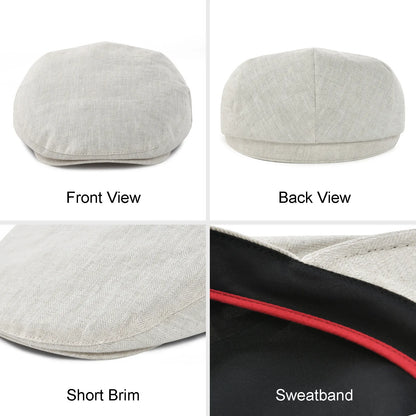 Mens Newsboy Cap Duckbill Hat Casual Beret Flat Ivy Hats Retro Gatsby Driving Cabbie Cap Spring Summer Autumn