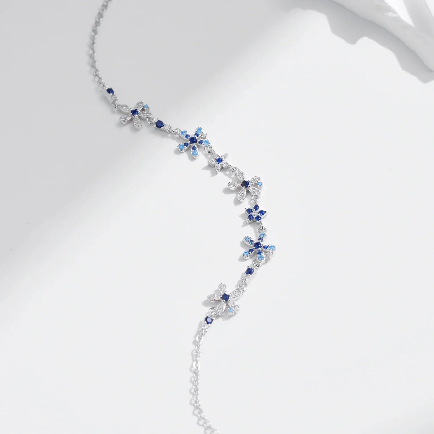 925 Sterling Silver Luxury Flowers Pave Setting CZ Brilliant Bracelets Fashion Daily Link Chain For Women Jewelry Gift