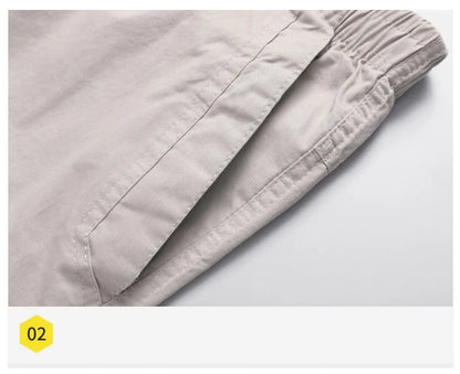Summer Thin Cotton Overalls Men's Multi-Pocket Loose Large Size Work Pants Spring And Autumn Outdoor Sports Casual Pants