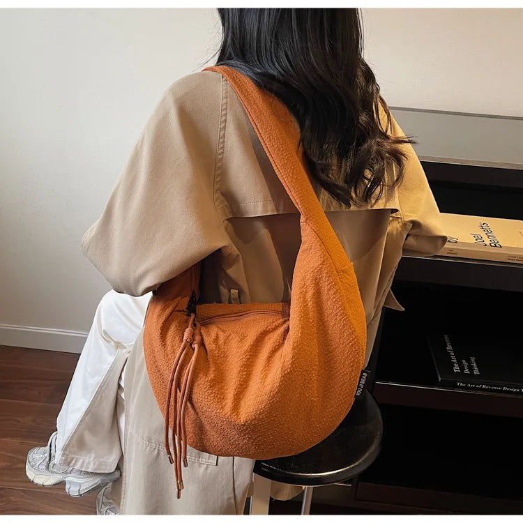 New Comfortable and Versatile Texture Hobo Bags Women Crossbody Bags Large Capacity Lightweight Casual Storage Bags Fashionable