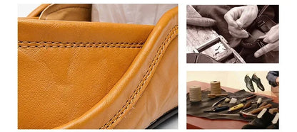 Genuine Leather Men Casual Shoes Luxury Brand Designer Men Loafers Moccasins Breathable Slip on Male Boat Shoes Plus Size 37-47