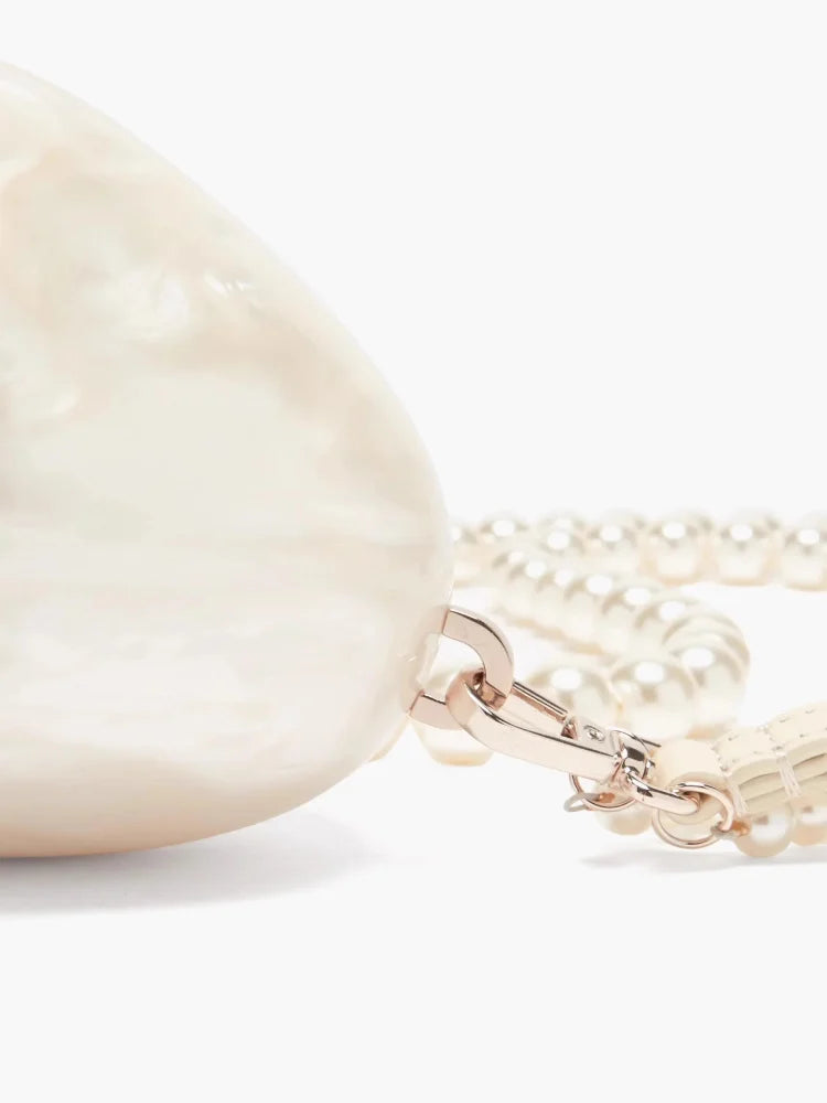 Mini Pearl Bag Crossbody Beaded Necklace Shoulder Handbag Egg Evening Fashion Totebag Women Hand Lady Phone Handbags Small Woman