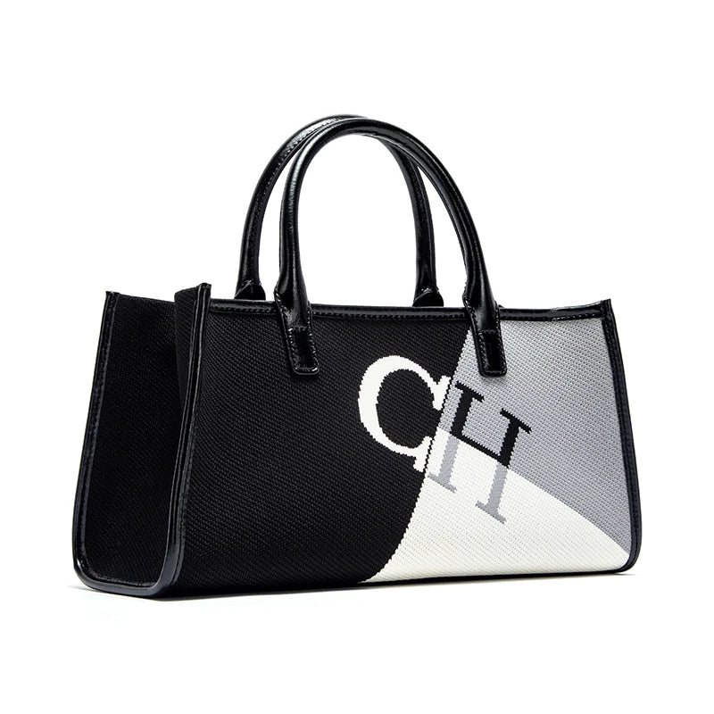 Fashion Classic Color blocked Business Commuter Large Capacity 2025 Women's Handbag Retro Women's New Handbag
