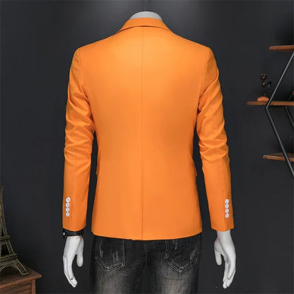 Plus Size 6XL-M Fashion Mens Solid Color Suit Jacket High Quality Business Slim Fit Casual Blazers Formal Social Wedding Tuxedo