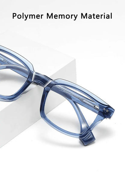 Personalized Fashion New Geometric Square Design Men's Anti-blue Light Reading Glasses Can Be Customized Prescription