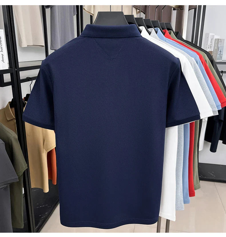 High end designer brand short sleeve polo shirt men's summer breathable trend golf pony embroidery business casual Paul T-shirt