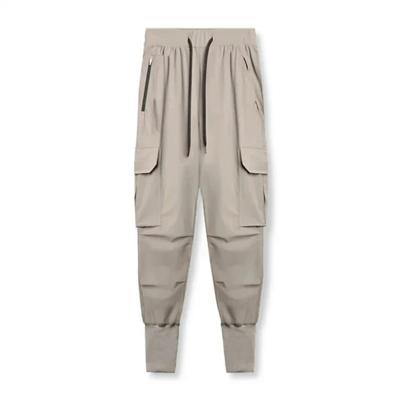 2024 New Men's Cargo Pants Summer Thin Loose Quick-Drying Elastic Leggings Running Training Sweatpants Casual Trend Trousers