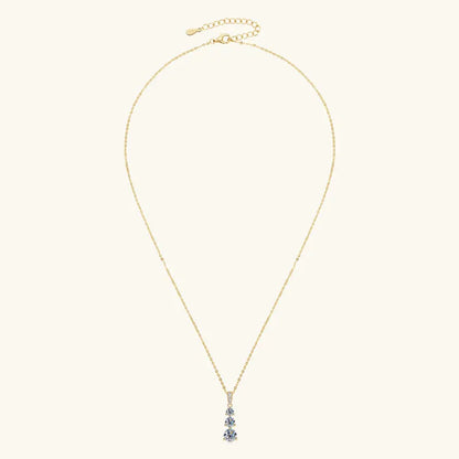 Certified D Color Three Stone Moissanite Pendant Necklace Collar Plata 925 Sterling Silver Necklaces for Women Jewelry