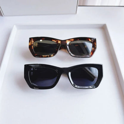 Light Luxury Designer Sun Glasses Women's Retro Polygonal Cat Eye Sunglasses for Men UV400 Personality Cool Trendy Glasses