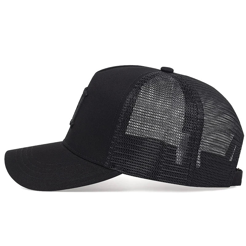Unisex Gothic Letter Embroidery Baseball Net Caps Spring and Summer Outdoor Adjustable Casual Hats Sunscreen Hat