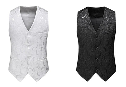 2026 New Men's Red Sleeveless Vest Coat, Single-breasted V Neck Waistcoat, Wedding Party Vests Blue Black Asian Size M-5XL 6XL