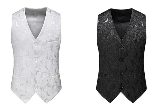 2026 New Men's Red Sleeveless Vest Coat, Single-breasted V Neck Waistcoat, Wedding Party Vests Blue Black Asian Size M-5XL 6XL