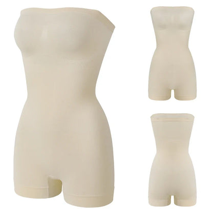 New Strapless Bodysuit Off Shoulder Tube Top Women Shorts Shapewear Tummy Control Body Shaper Sexy Fajas Skinny Underwear