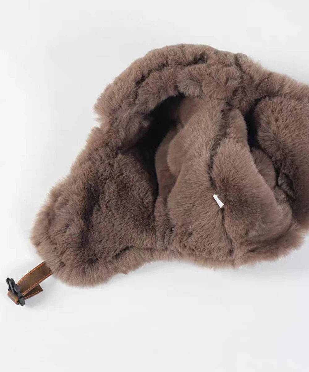 Bomber Hat New PU Leather Winter Hats for Men Women Waterproof Snow Ski Trapper Earflap Cap Male Female Russian Fur Hats