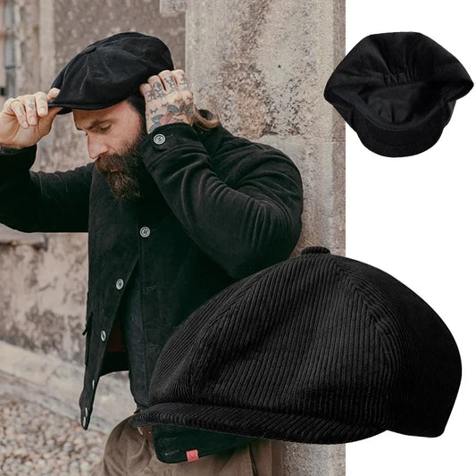 Newsboy Caps Black Men Women Wool Blend 8 Pane Hat Driving Hats Vintage Gatsby Cap for Male NC48