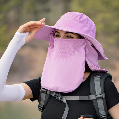 Fisherman's hat, male sun hat, summer outdoor quick drying sun hat, fishing breathable sun hat, female face mask hat