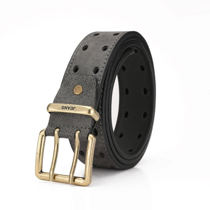 A Western-style PU Leather Belt for Both Men and Women, a Classic and Casual Retro Belt