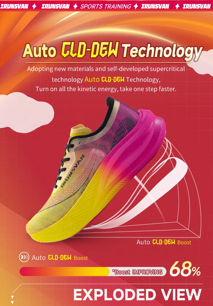 Men Running Shoes Breathable Sports Shoe Lightweight Marathon Carbon Plate Sneaker Casual Comfortable Athletic Training