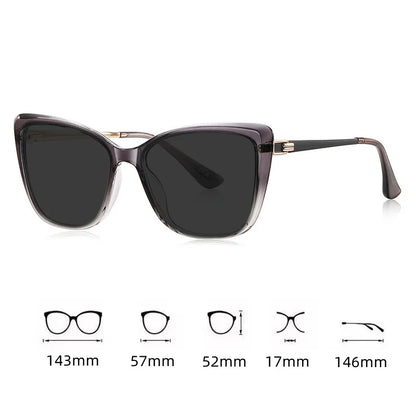 Ladies' Big Frame Brand Design Anti UV Myopia Sunglasses with Diopter 0 -0.5 -1.25 -1.5 -2.0 -2.25 -2.5 -2.75 -3.0 -3.5 ~ -6.0