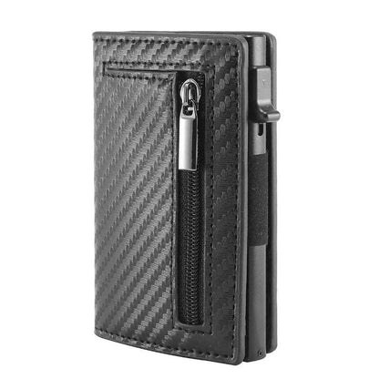 Porte-cartes de crédit bloquant le RFID, portefeuille homme de luxe, Pop Up, fin et minimaliste, étui porte-cartes bancaires noir pour hommes