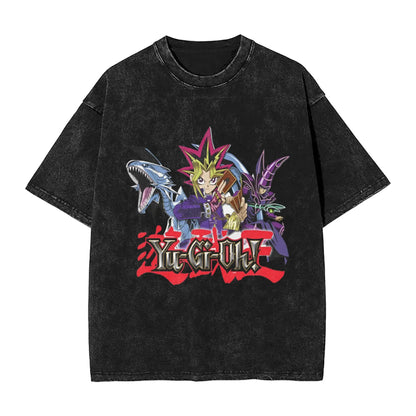 Anime Yu Gi Oh Slifer the Sky Dragon T-Shirt Men O Neck Cotton Washed T Shirts  Short Sleeve Tees Gift Tops Summer Tshirt