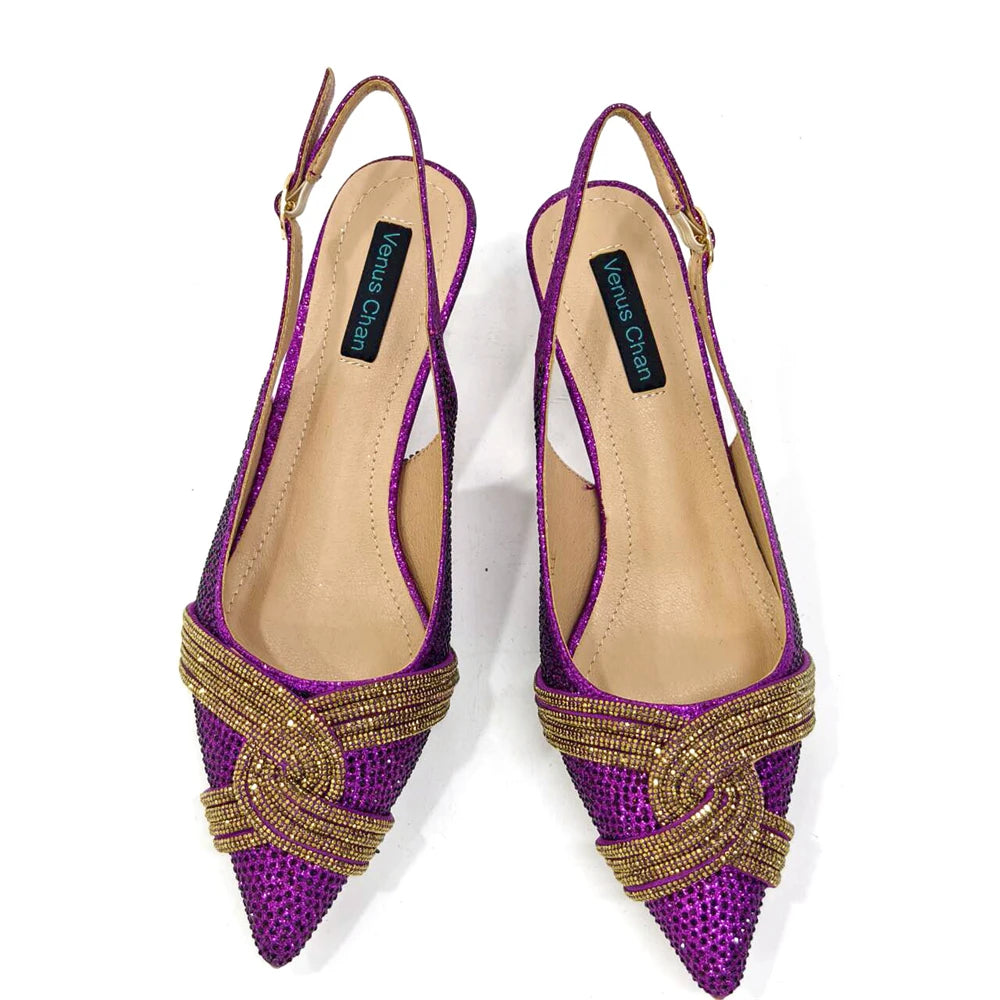 Black Hollow Design With Pointed Shoes And Fashion Three-Dimensional Bag Cozy Rhinestones Are Suitable For Parties