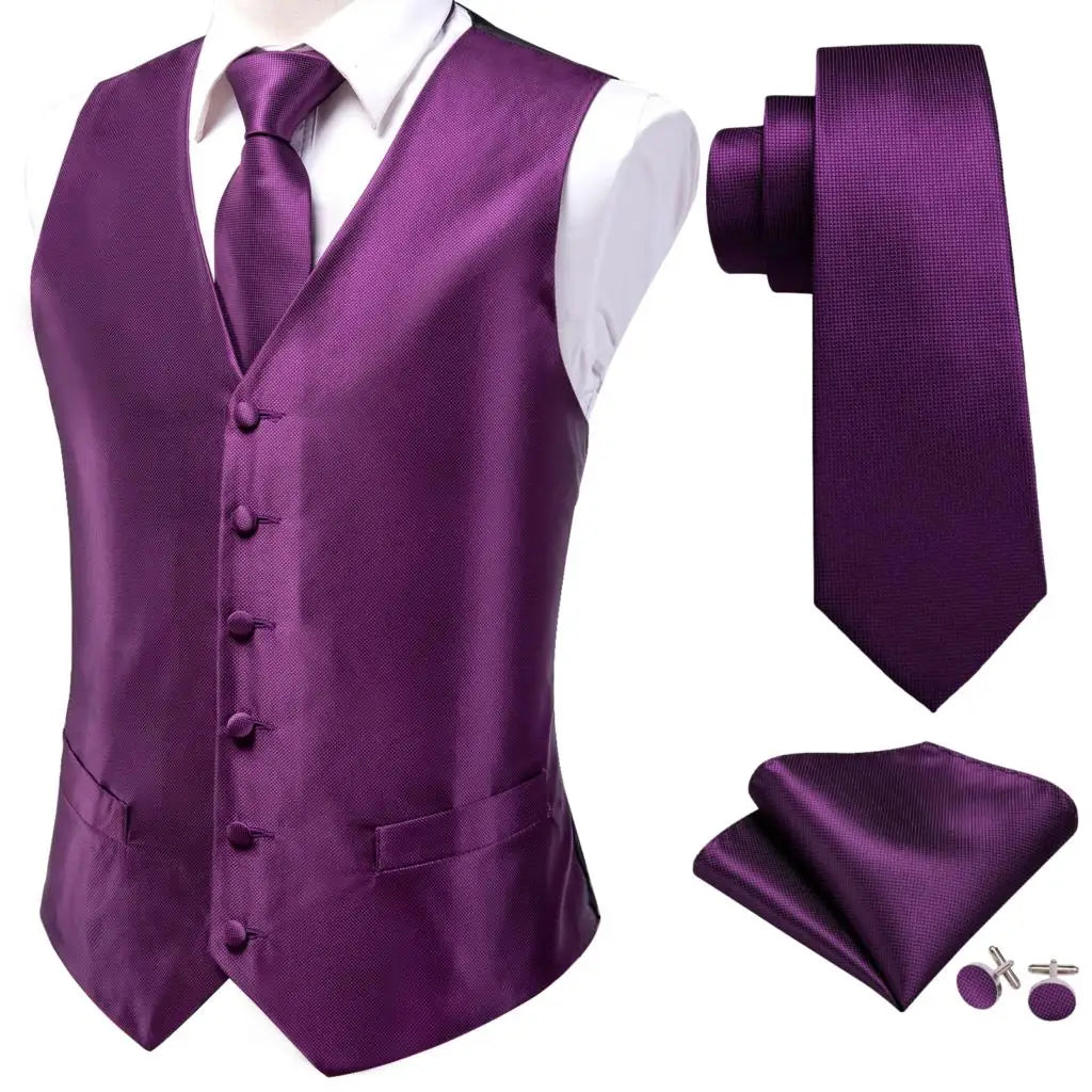 Luxury Mens Vests Black Gold Floral Jacquard Waistcoat Tie Hanky Cufflinks Brooch Set for Men Suit Wedding Office XL