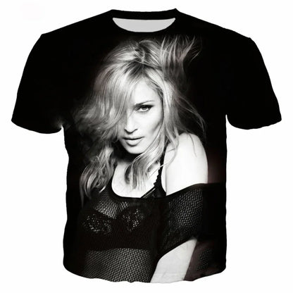 Y2K Singer Madonna Graphic T Shirts Summer Women Men Clothing Fashion Casual Tops Tees Harajuku Streetwear Oversized T-shirt