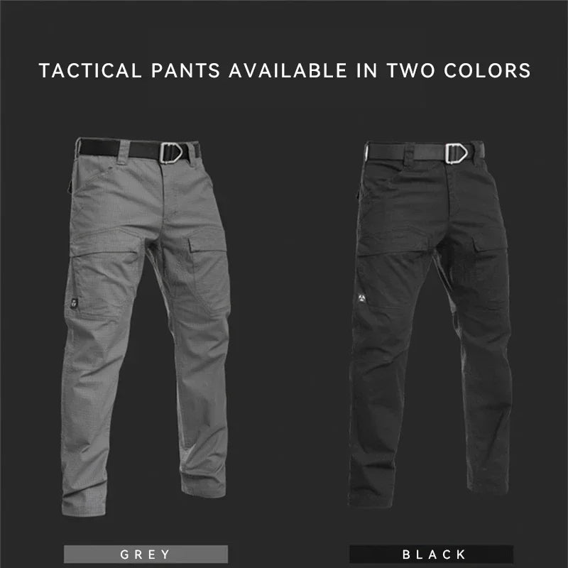 2024 Men Pants Tactical Cargo Pants Casual Waterproof Elastic Outdoor Woring Hiking Safari Style Trousers Male Multi Pockets