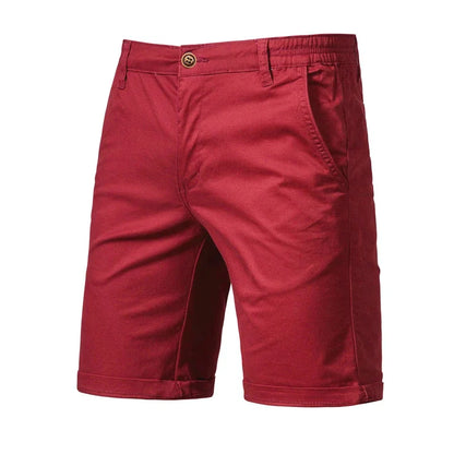 2026 New Summer 100% Cotton Solid Shorts Men High Quality Casual Business Social Elastic Waist Men Shorts 10 Colors Beach Shorts