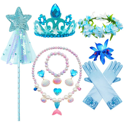 Mermaid Dress for Girl Charm Princess Cosplay Sequin Bling Costume for Kids Girl Fish Beauty Birthday Party Halloween Clothing