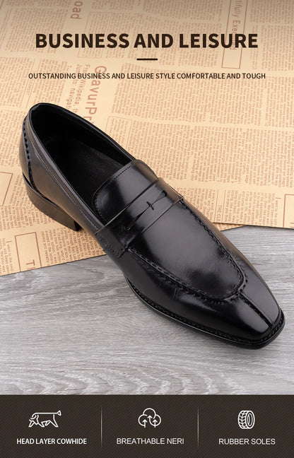 Office Leather Men Shoes Fashion Handmade Business Dress New Arrival Elegant Black Brown Formal Casual Wedding Party Male's Shoe