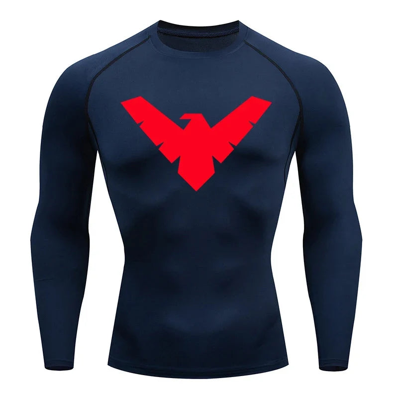 Summer Short Sleeve Compression Shirt Men Sports Top Running T Shirt Quick Dry Gym Workout Clothing Sun Protection Long Sleeve