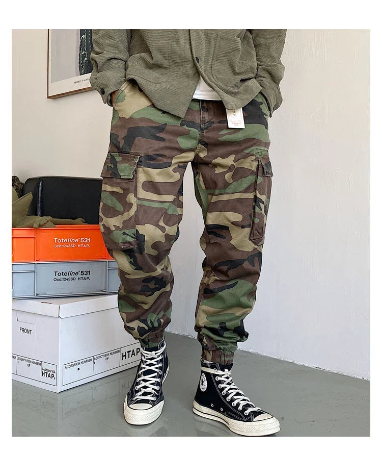 Spring Autumn Streetwear American Casual High Quality Camouflage Cargo Pants Men Clothing Harajuku Tactical Jogging Trousers