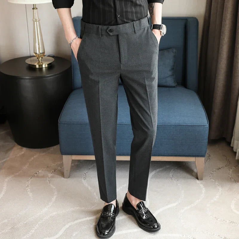 Plus size 44 42 40 Men Business Social Suit Pant 2024 Spring Formal Slim Wedding Trouser Mens Brand Fashion Casual Dress Pants