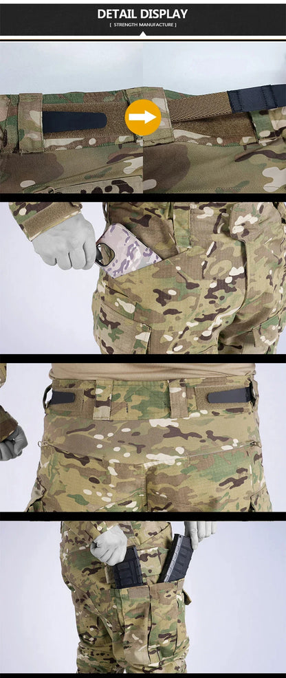 Men Combat Pants With Knee Pads Tactical Cargo Sport Trousers Camouflage Multicam Trekking Hunting Clothes( Not knee pads)