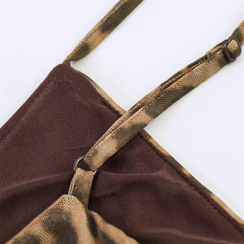 2026 Summer New Women's Dress Leopard Print Spaghetti Strap A-Line Midi Dress Sexy Fashion Wild Individual Style