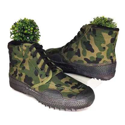 35-45 Men Boots Canvas Shoes Spring Autumn High Top Work Safety Ankle Botas Camouflage Non-slip Zapatillas Lace-up Footwear Y13