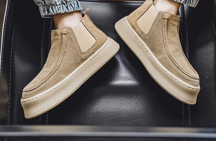 Male Chelsea Shoes Spring Autumn High Cut Platform Men's Booties Boots Classic New Size 44 Trendy 2025 Quality Hot Selling Cheap