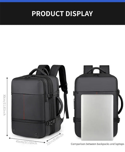 Men's Backpack with Expandable Vacuum Compression, Large Capacity, Dry and Wet Separation, Multifunctional Business Backpack for Short Business Trips