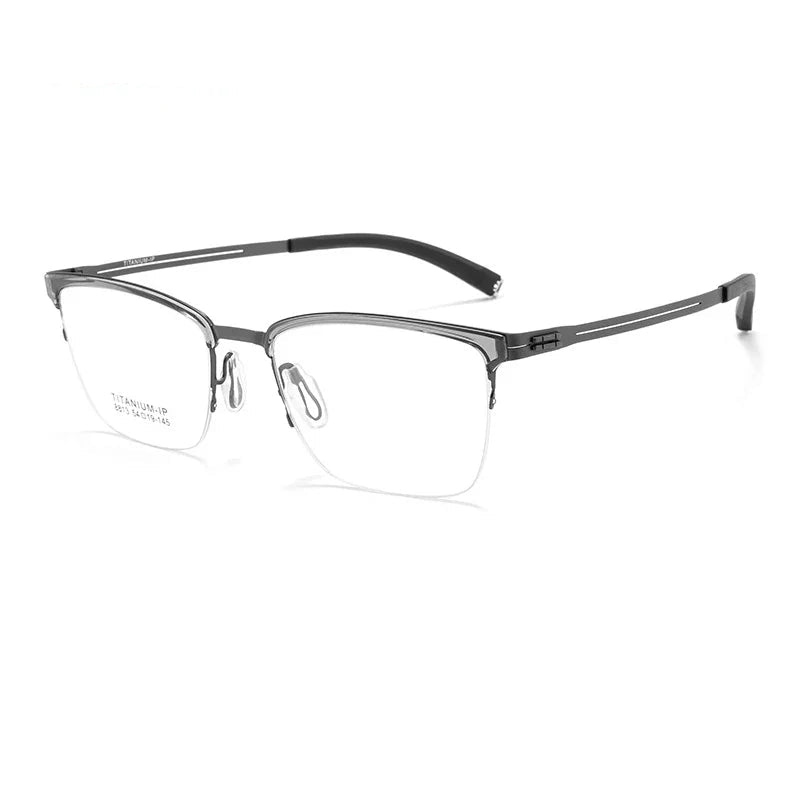 New Ultra-Lightweight Business Titanium Frame Semi-Rimless Reading Glasses Men Customized Prescription Myopia C8813T