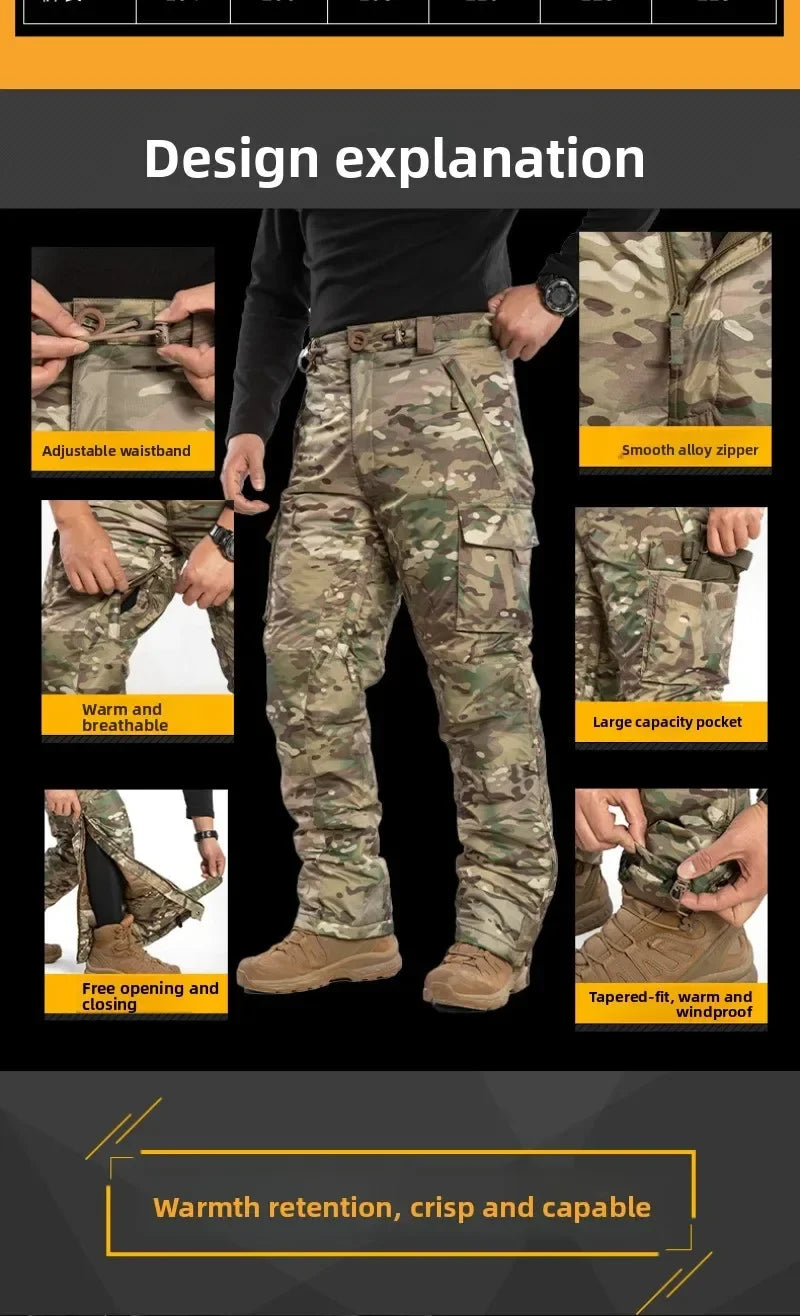 Winter Outdoor Camouflage Tactical Military Warmth Mountaineering Hiking Men Splash and Wind Proof Ski Pant