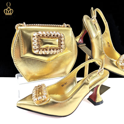 Inspired Elegant Women’s High Heels and Bag African Wedding Party Shoes and Bag–Fashionistas Exclusive Products