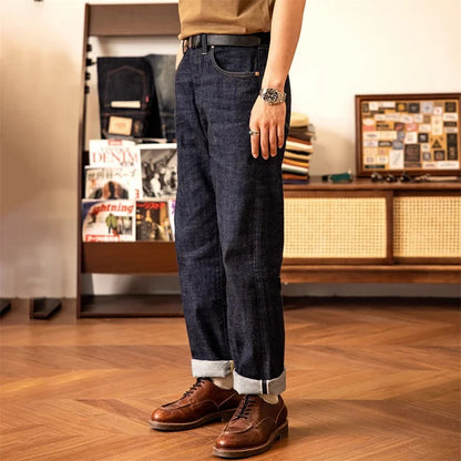 Red Tornado WW2 Model High Waist Loose Straight Men's Jeans 14oz Selvedge Denim Pants
