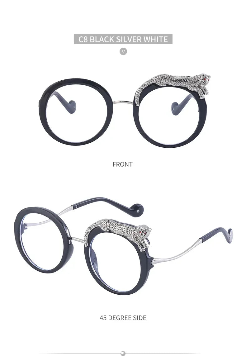 2025 Steampunk Metal Leopard Sunglasses Women Men Personalized Round Frame Sun Glasses Ladies Sunshade UV400 Gafas De Sol