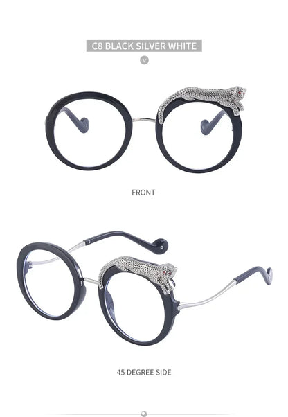 2025 Steampunk Metal Leopard Sunglasses Women Men Personalized Round Frame Sun Glasses Ladies Sunshade UV400 Gafas De Sol