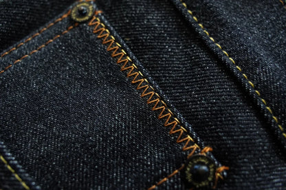 Mens Jeans Selvedge Denim Jeans for Man Silver Button Loose Fit Handmade 15 Oz