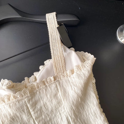 Lace Embroidery Vacation Camisole Summer 2026 Women Ins Sensual Gentle Versatile Top French Hollow Out Casual Tank Top